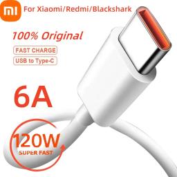 Xiaomi original usb tipo c cabo 120w 67w turbo carregador rápido mi 15 14 13 12t pro 12 11 ultra poco x6 x7 redmi note tubarão preto 5 - Image 1