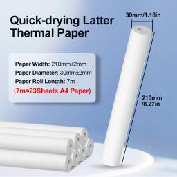 Papel térmico a4 para impressão térmica 210*30mm para rolos de papel de impressora portátil a4 sem fio bluetooth a40 - Image 3