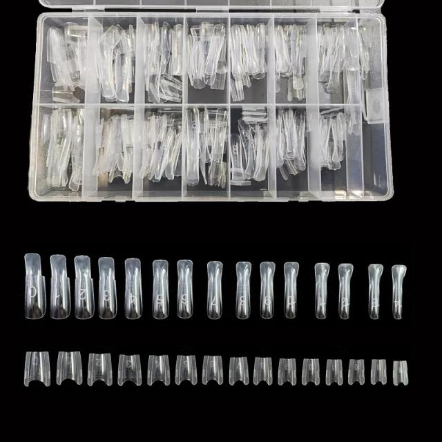 Moldes de Unhas Dupla Forma 240 Peças Extensão Rápida de Unhas Sem Moldes de Papel 15 Tamanhos Plástico Ferramentas Salão