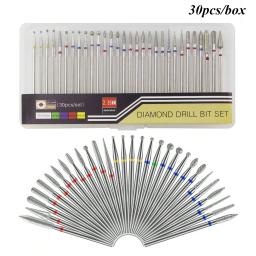Conjunto de brocas de diamante para unhas de segurança profissional, brocas de cutícula de carboneto de 3/32 polegadas para manicure elétrica e pedicure, 30 peças - Image 1