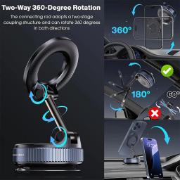 Suporte magnético dobrável para carro, suporte giratório de 360 ​​graus para celular, suporte magnético forte para iphone, samsung - Image 2
