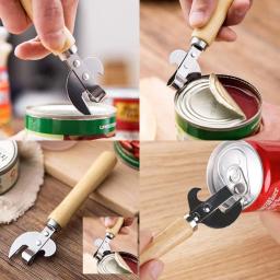 Abridor de aço inoxidável portátil manual tampa removedor multifuncional abridor de lata utensílio gadgets para frascos vasilhas acessório de cozinha - Image 5