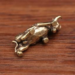 Estátua de Latão de Touro de Luta, Estatueta de Animal de Cobre da Sorte, Ornamento Miniatura que Atrai Riqueza para Decoração de Casa e Escritório - Image 5