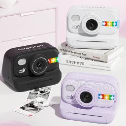 Câmera colorida de impressão instantânea para crianças, presentes de aniversário de Natal para meninos e meninas, câmeras de vídeo digitais HD sem tinta papel térmico - Image 2