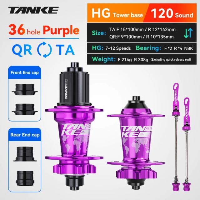 TANKE Cubo de Freio a Disco MTB TH390 120 Click Hub 6 Rolamentos 32 Furos