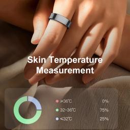 2024 COLMI R09 Anel inteligente para homens e mulheres, monitoramento de frequência cardíaca e oxigênio no sangue, 5ATM e IP68 à prova d'água para Android iOS - Image 3