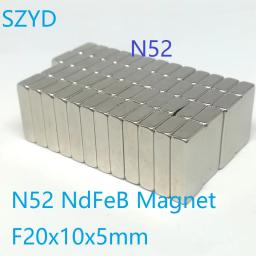 50 PÇS/LOTE N52 Bloco Ímã NdFeB 20*10*5 Forte Tamanho Padrão Ímãs de Neodímio Permanentes de Terras Raras 20x10x5 - Image 1