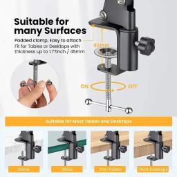 Tripé Flexível com Braço Articulado para Celular, Suporte de Mesa Dobrável, Âncora para Desktop, Laptop, Vídeo, Transmissão ao Vivo, Fotografia Aérea - Image 5