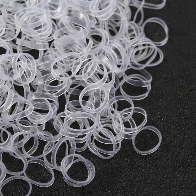 Mini Elásticos de Silicone Transparente Alta Elasticidade para Cabelo Infantil 20g