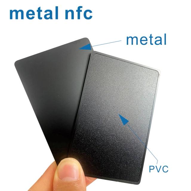 Cartão de Visita NFC de Metal Preto Fosco 85x53mm com Chip NTAG213/216