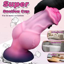 Dildos para Cães S-XXL, Dildo de Cavalo, Plug Anal de Silicone com Ventosa, Nós para Cães, Pênis Grande, Plug Anal Enorme, Brinquedos Sexuais para Adultos - Image 4