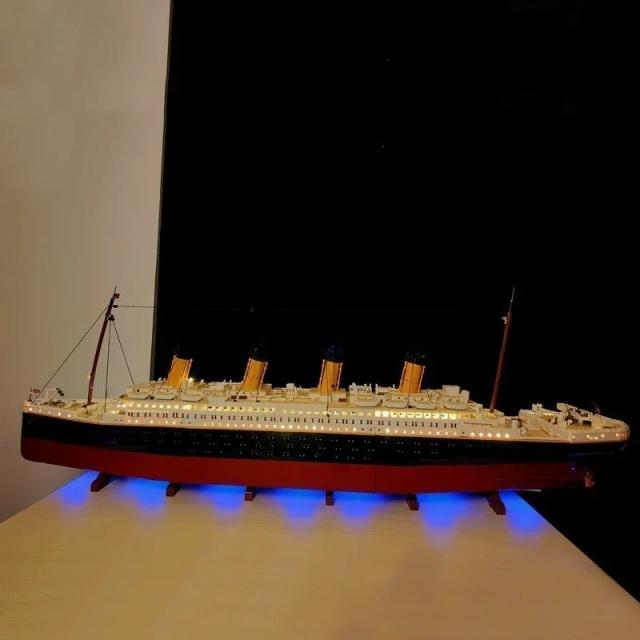 Luz led para 10294 titanic blocos de construção lâmpada controle remoto (não inclui blocos de construção) aniversário presente natal