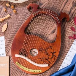 Arpa de lira de madeira, 16 cordas, portátil, lira, instrumento de cordas profissional, adulto, pequena harpa, instrumentos musicais para crianças - Image 2