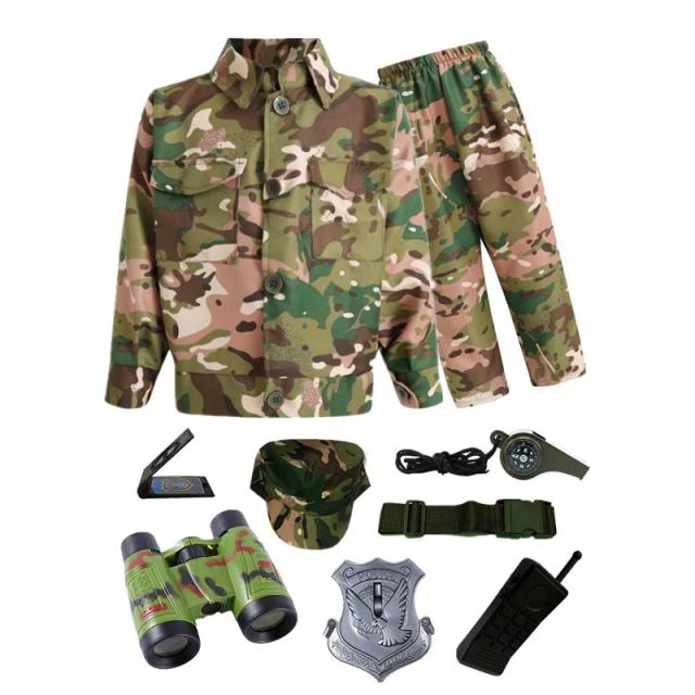 Fantasia Soldado Infantil Camuflagem com Acessórios para Festas e Brincadeiras