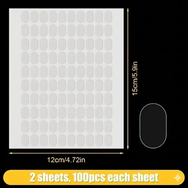 YITAPE Fita Adesiva Transparente Dupla Face Impermeável para Decoração de Pôsteres, Molduras de Fotos, Carros, Casa e Escritório 200PCS