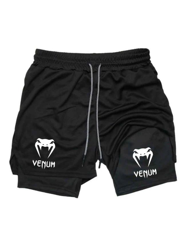 Shorts Esportivos 2 em 1 para Academia e Corrida Camada Dupla Fitness Corrida Lenta