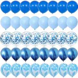 40 peças conjunto azul balões de metal látex confete balão casamento dia dos namorados globos chá de bebê decorações de festa de aniversário - Image 5