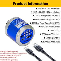 Microscópio de solda com lente zoom 1-150X HD 4K 48MP 1080P Câmera industrial Tipo C HDMI Vídeo Microscópio digital para eletrônicos - Image 3