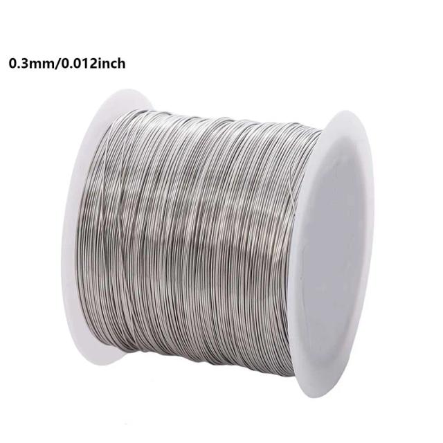 1 rolo de fio de miçangas de aço inoxidável, fio artesanal não elástico durável de 0,1-1mm-para joias diy, uso com alça ergonômica