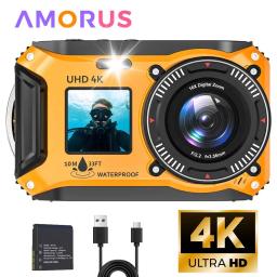 Câmera Subaquática 4K à Prova d'Água até 33FT para Snorkeling, Câmera Compacta com Dupla Tela, à Prova de Poeira, Flutuante, Autofoco, Câmera Digital de 64MP - Image 1