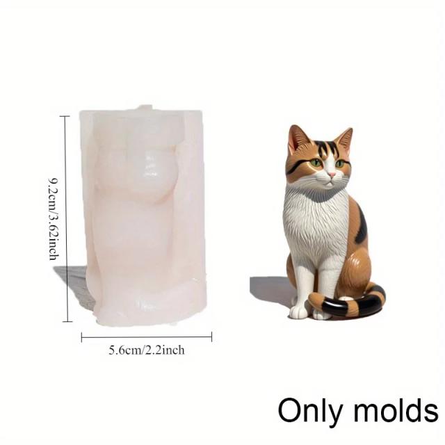 Molde de Silicone Gato Fofo para Aromaterapia e Difusor de Epóxi