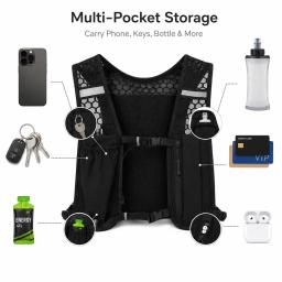 Colete de Corrida Leve para Homens e Mulheres, Colete de Hidratação Respirável, Mochila Ajustável para Corrida ao Ar Livre com Bolso Frontal - Image 3