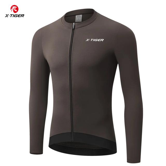X-TIGER Camisa de Ciclismo Inverno Outono Lã Térmica Masculina