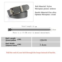 Cinto tático de fivela automática de metal para homens, cinto de nylon grosso, calças jeans multifuncionais ao ar livre, moda - Image 2