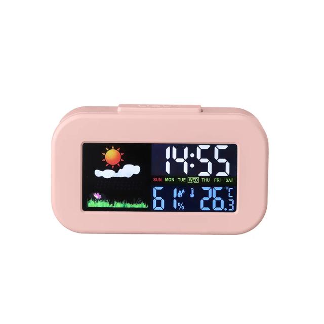 Relógio Despertador Digital com Previsão do Tempo e Temperatura 9x5.1x3cm