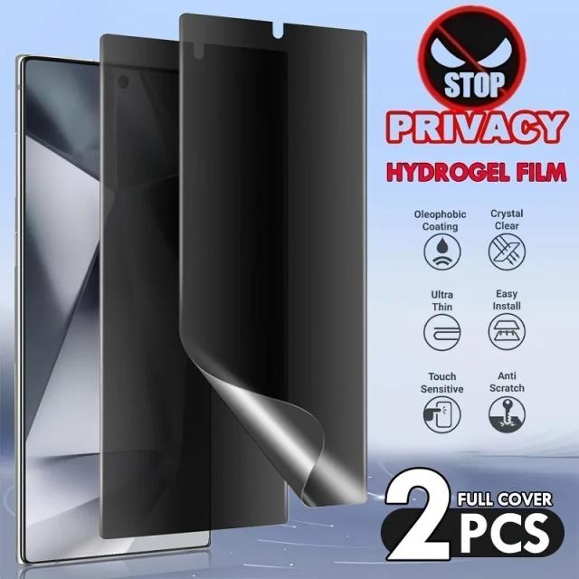 2 pçs privacidade filme protetor de tela de hidrogel para samsung s25 s24ultra s23 s22 s21 s20 ultra nota 10 plus 20 proteção ultra macia