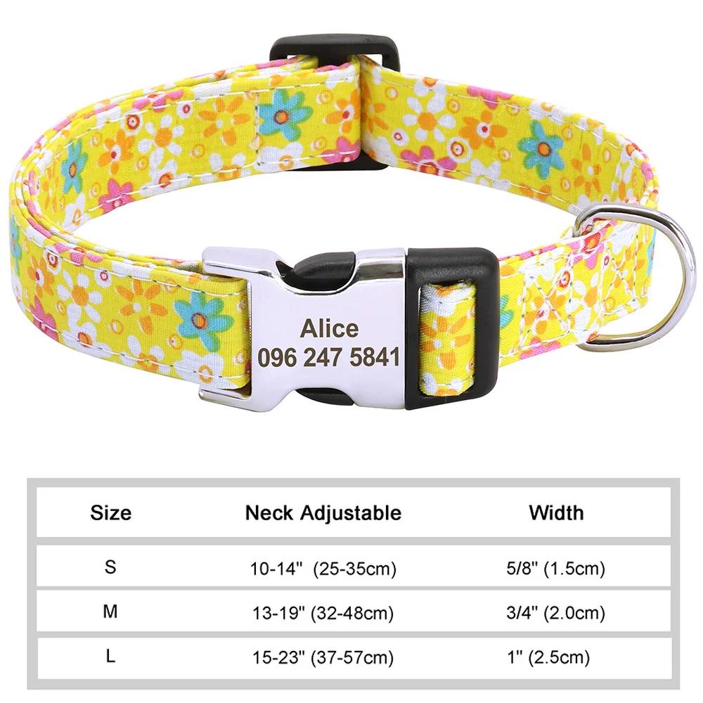 Coleira de cachorro de estimação de náilon personalizada placa de identificação acessórios coleiras de cachorro gravado pequeno médio grande animais de estimação coleiras de cachorro