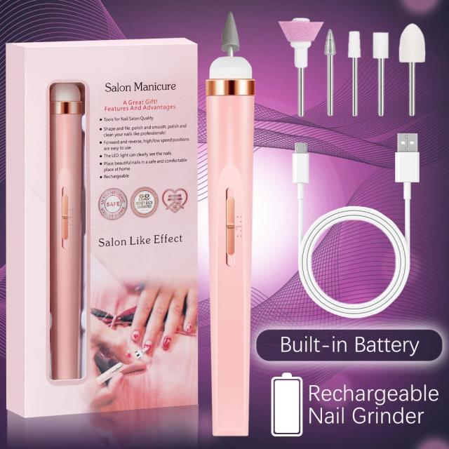 Yikoolin Broca de Unha Portátil USB Manicure Profissional