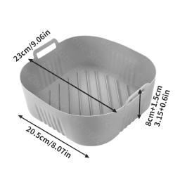Molde quadrado para fritadeira de ar, 23cm, para philips série 2000 na230/00 cosori 5,5l/6l/6,2l, acessórios reutilizáveis xxl - Image 6