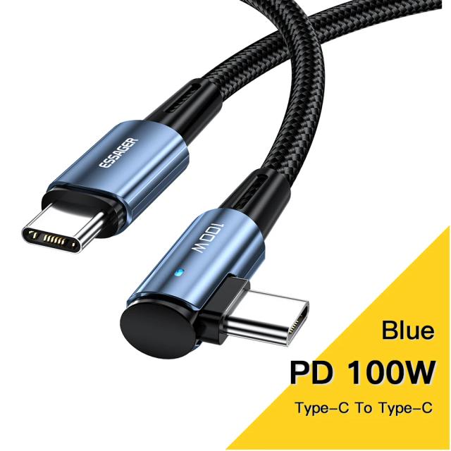 Essager Cabo USB Tipo C Ângulo 90 Graus Carregamento Rápido 100W