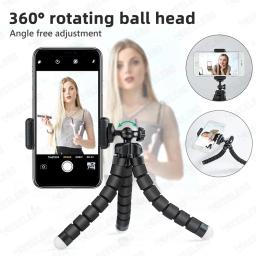 Mini tripé com clipe de telefone para smartphone perna flexível gorillapod monopé com clipe de telefone para iPhone Xiaomi Samsung - Image 2