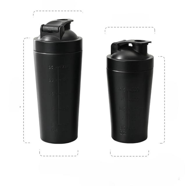 Garrafa Shaker de Proteína em Aço Inoxidável 500ml/750ml com Bola Misturadora