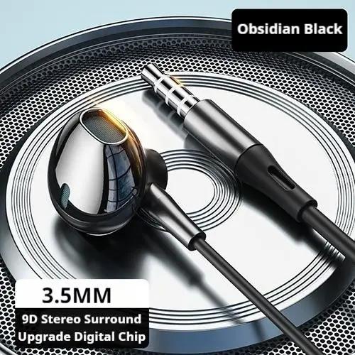 Fones de Ouvido Tipo C e 3.5mm HiFi com Controle de Volume e Microfone HD 1 Par