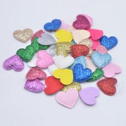 100 pçs 22*20mm bling coração apliques remendos acolchoados para diy headwear grampos de cabelo decoração roupas chapéu artesanato costura suprimentos - Image 3