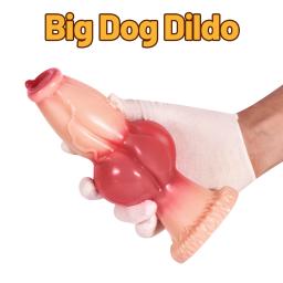 Dildo Realista Gigante em Forma de Cão, Plug Anal para Estimulação Vaginal, Brinquedo Sexual para Masturbação Feminina, Plug Anal Grande, Vários Tamanhos, Pênis de Cão Monstro - Image 5