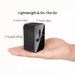 Adaptador de Energia AC Universal com Portas de Carregamento USB Duplas, Plugues e Tomadas de Viagem Universais, Adaptador de Energia AC EU-US - Image 4