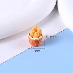10 pçs resina em miniatura comida jogar café da manhã pão biscoitos creme bolo café artesanal diy acessórios decoração de casa de boneca - Image 4