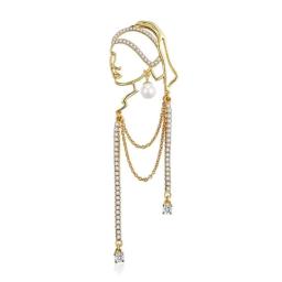 Novo criativo completo zircão borla menina vestindo brincos de pérola broche para mulheres high-end retro corsage terno pino jóias acessórios - Image 6