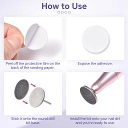 Conjunto de papel de lixa substituível para pele morta, para manicure e pedicure com disco de metal, broca para remoção de calos, ferramenta de cuidados com os pés acc - Image 6