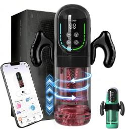 Copa Masturbadora Telescópica Rotativa, Brinquedos Sexuais para Adultos, Masturbador Automático para Homens - Image 1