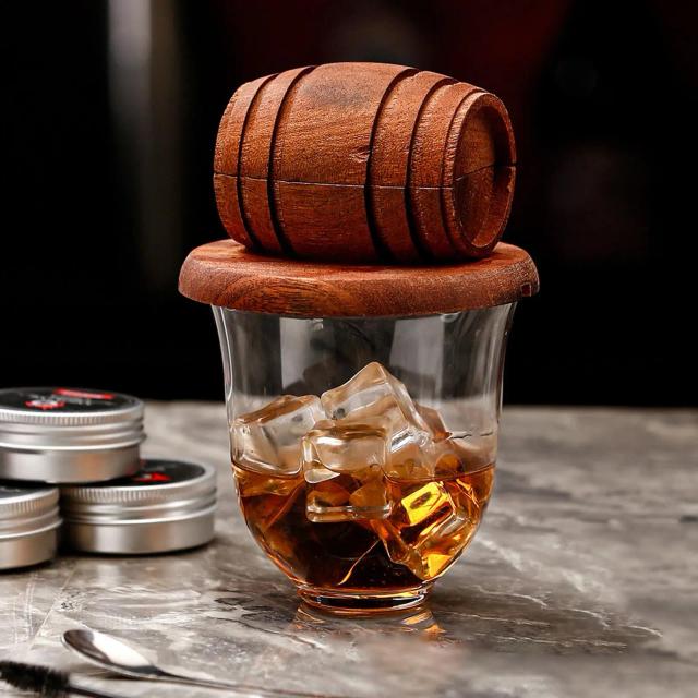Defumador de Whisky de Madeira para Coquetéis Infusor de Bebidas Espirituosas Ferramenta de Bar