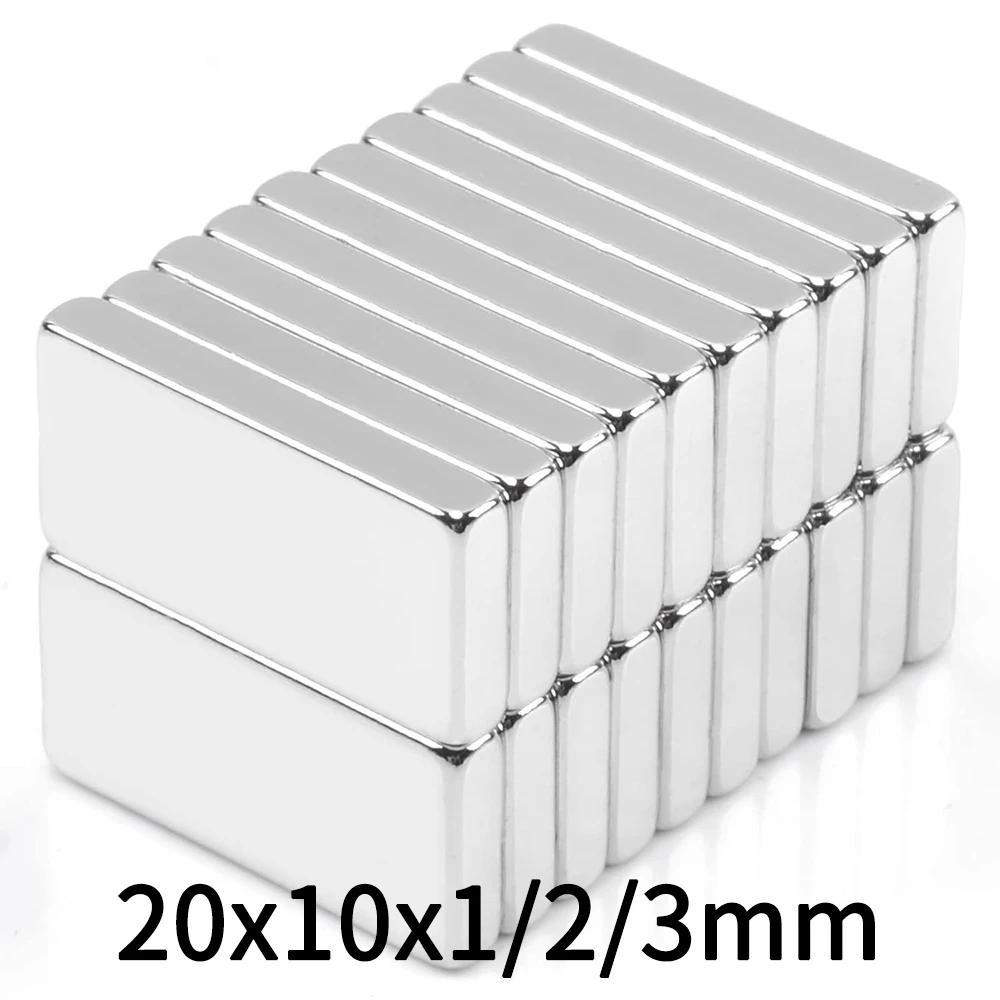 Imã de Neodímio 20x10x1/2/3mm, Bloco Magnético de Neodímio, Imã Poderoso para DIY, Super Forte - Image 1