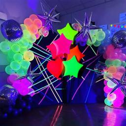 Balões de pentagrama de filme de alumínio fluorescente de 19 polegadas para festas de aniversário infantis, balões de decoração de festa iluminados - Image 4