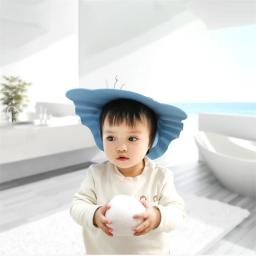 Chuveiro de bebê macio boné ajustável chapéu de lavagem de cabelo para crianças proteção de ouvido seguro crianças shampoo banho chuveiro proteger cabeça capa - Image 3