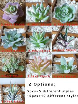 2/5/10 pçs plantas suculentas artificiais duplo reunido suculentas realista texturizado cactus mini falso suculentas decoração de plantas falsas - Image 6
