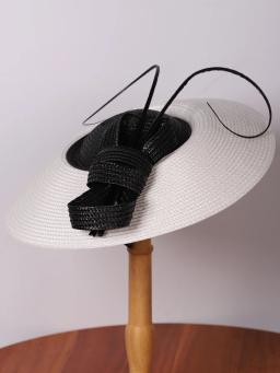 Fs fascinators preto branco casamentos pillbox chapéu para mulheres igreja chapéu sraw fedora preto largo senhoras vestido kentucky derby chapéus - Image 5